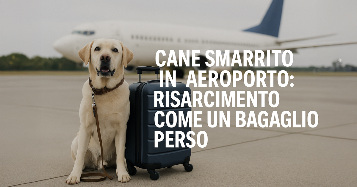 Cane smarrito in aeroporto, la Corte UE: risarcimento come un bagaglio perso, escluso il legame affettivo