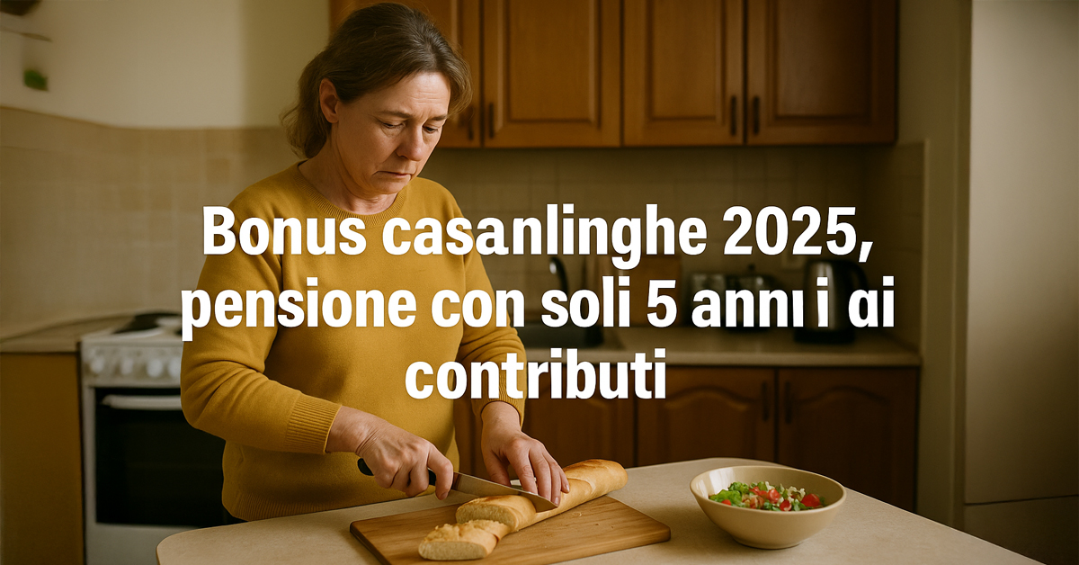 Bonus casalinghe 2025: come funziona davvero