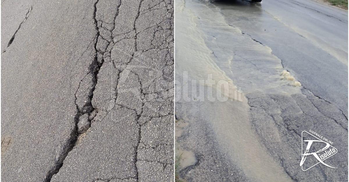 Perdita idrica in via Ritacco a Sciacca, transenne e strada chiusa dalla 115