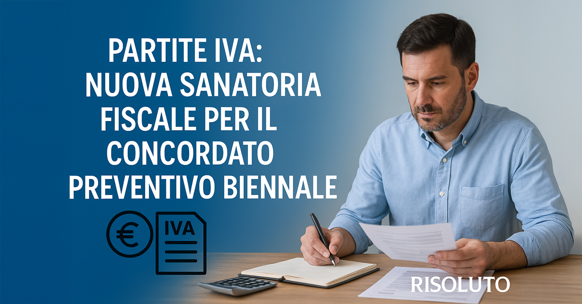 Partite IVA, nuova sanatoria fiscale 2025: regole e scadenze del concordato preventivo biennale