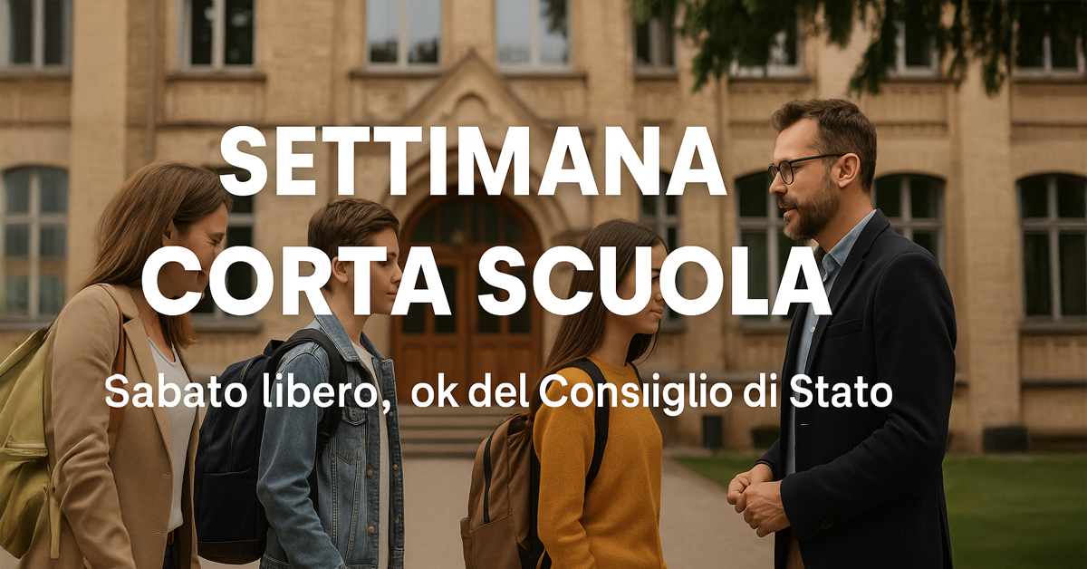 Settimana corta a scuola anche in corso d’anno: via libera dal Consiglio di Stato