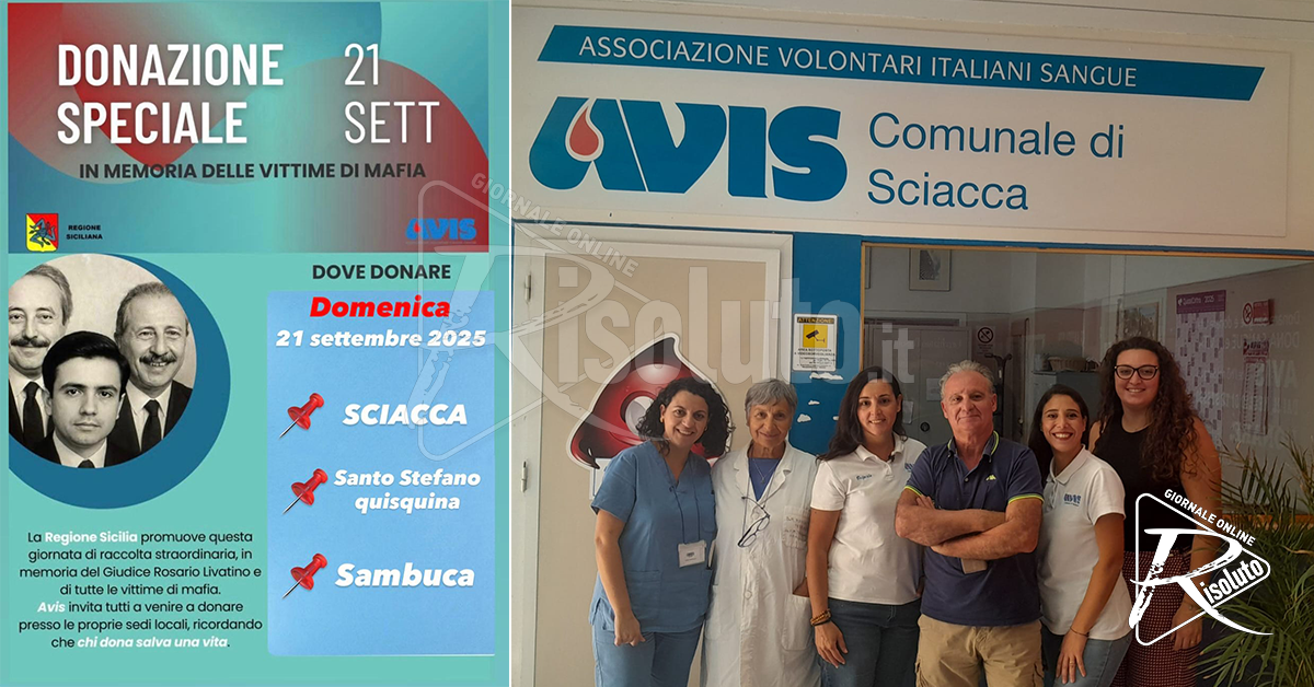 Donazione di sangue con l’Avis in memoria del giudice Livatino