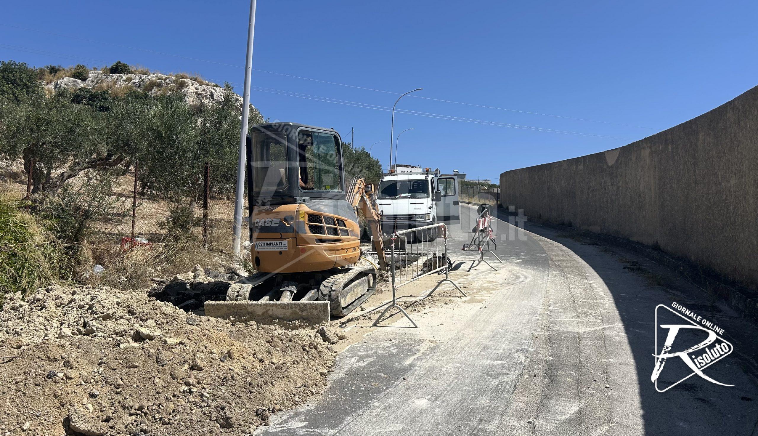Sciacca, Aica al lavoro in via Cava dei Tirreni e dopo trasferirà il cantiere alla Perriera