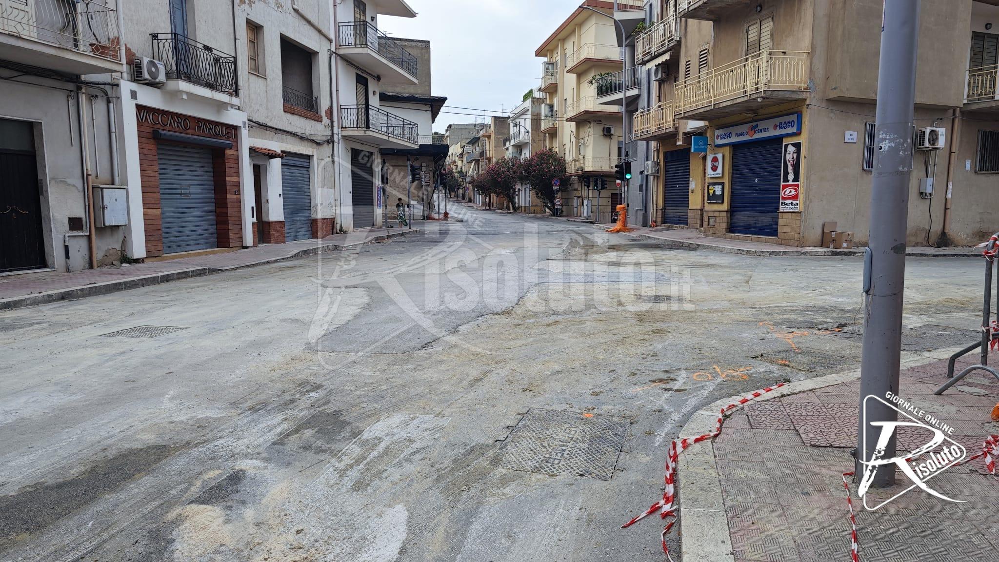 Completati i lavori, riaperta al transito via Mazzini a Sciacca