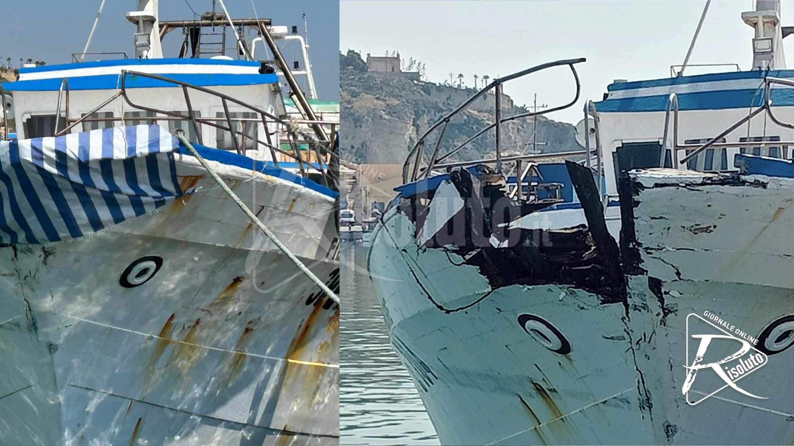 Peschereccio saccense speronato in mare aperto: paura per l’equipaggio, illesi i marinai