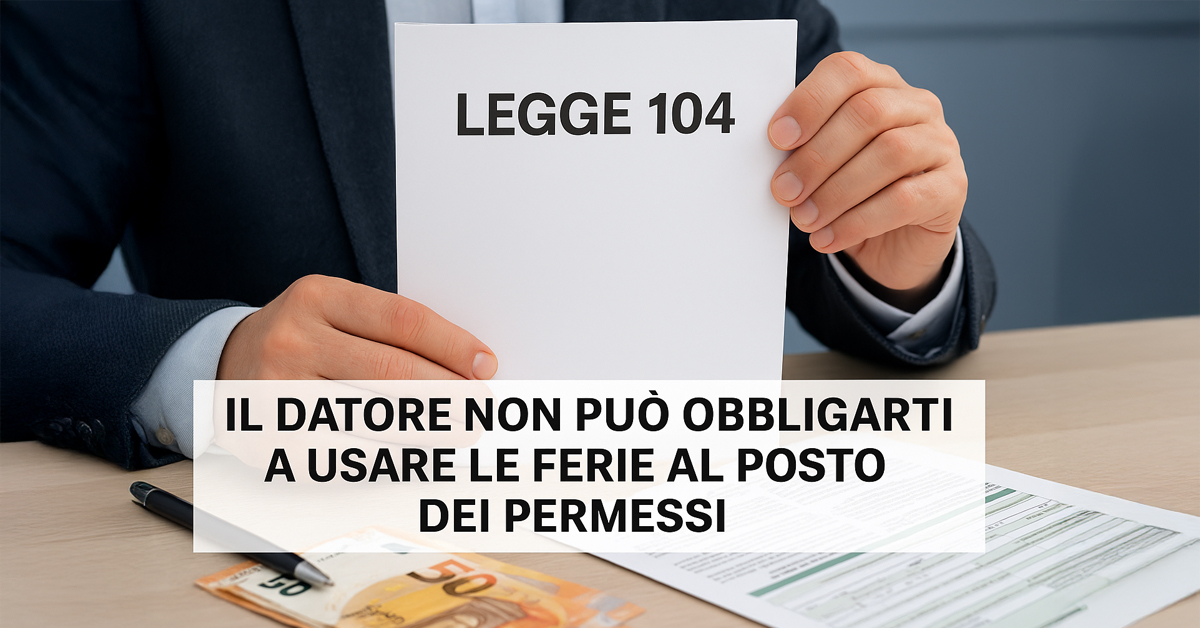 Legge 104: il datore non può obbligarti a usare le ferie al posto dei permessi. Cosa dice la Cassazione e come tutelarsi