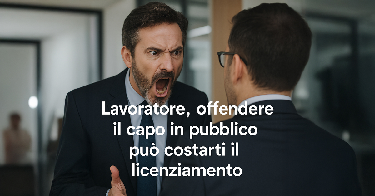 Lavoratore, offendere il capo in pubblico può costarti il licenziamento anche al primo episodio: la nuova sentenza della Cassazione