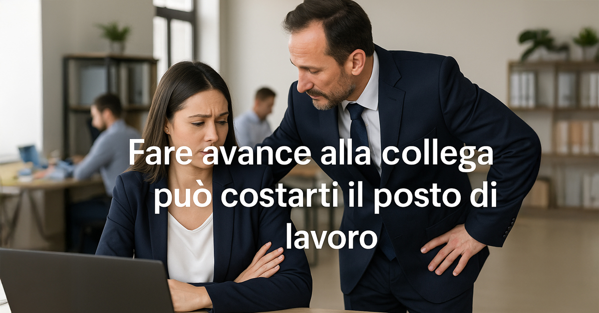 Fare avances a una collega può costare il licenziamento anche senza testimoni: la nuova sentenza della Corte d’Appello