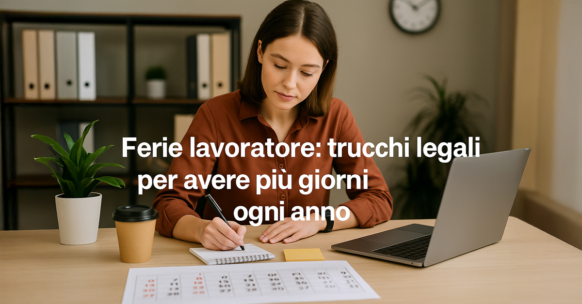 Ferie lavoratore: trucchi legali per avere più giorni di riposo ogni anno. Ecco come fare secondo la normativa aggiornata