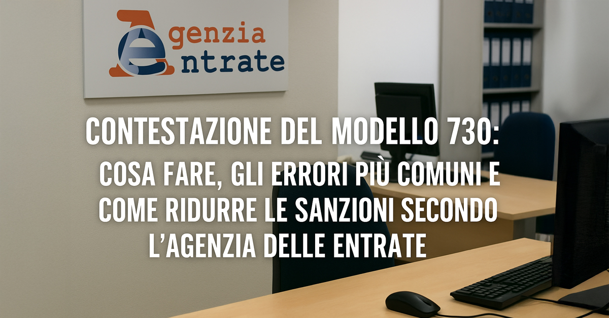 Contestazione del modello 730: cosa fare, gli errori più comuni e come ridurre le sanzioni secondo l’Agenzia delle Entrate