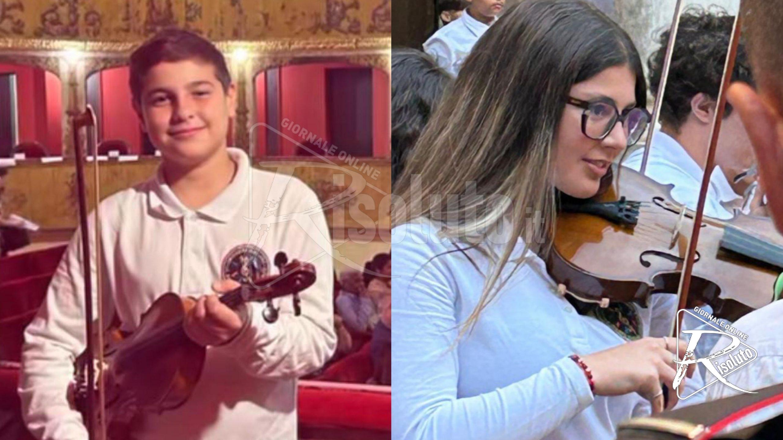 Due giovanissimi violinisti della "Scaturro" ammessi al Conservatorio Toscanini di Ribera