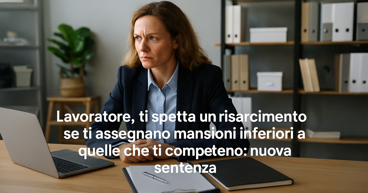 Mansioni inferiori nel pubblico impiego: quando spetta il risarcimento