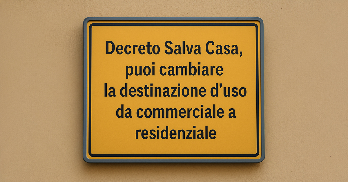 Cambio di destinazione d’uso da commerciale a residenziale: ora basta la SCIA, lo dice il Decreto Salva Casa