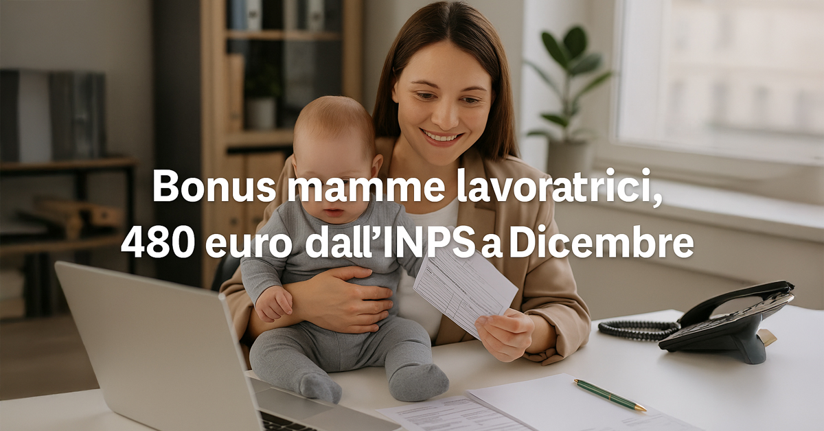 Bonus mamme lavoratrici: 480 euro in arrivo dall’INPS nel 2025, ecco a chi spetta e come funziona
