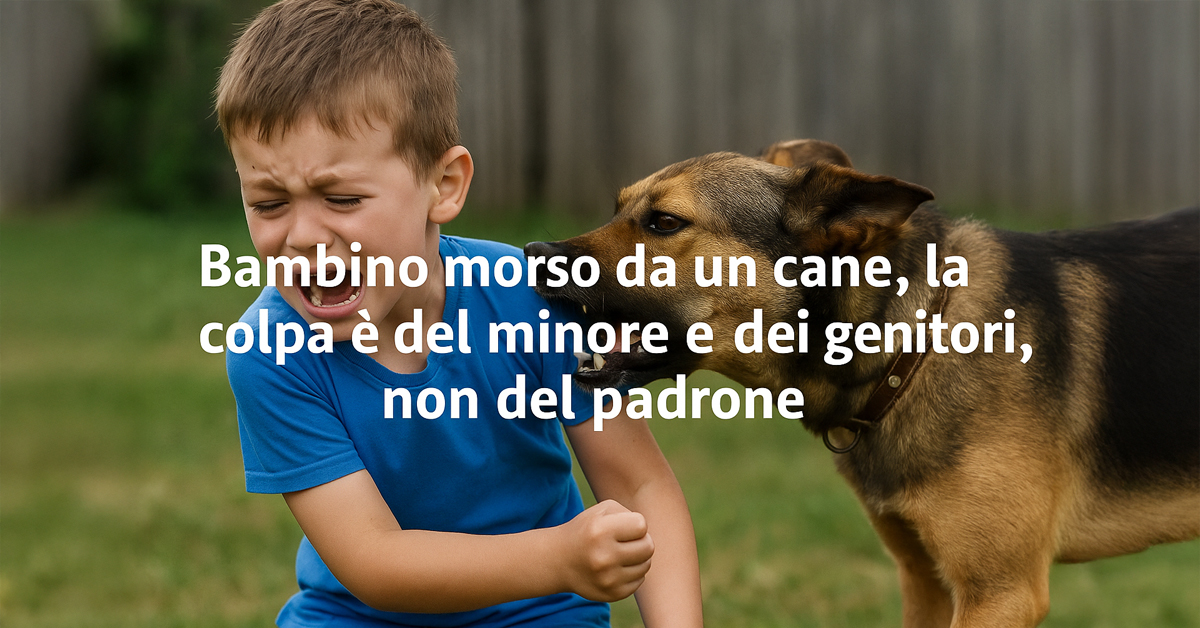 Morso da un cane, la Cassazione: colpa del minore e dei genitori, non del padrone