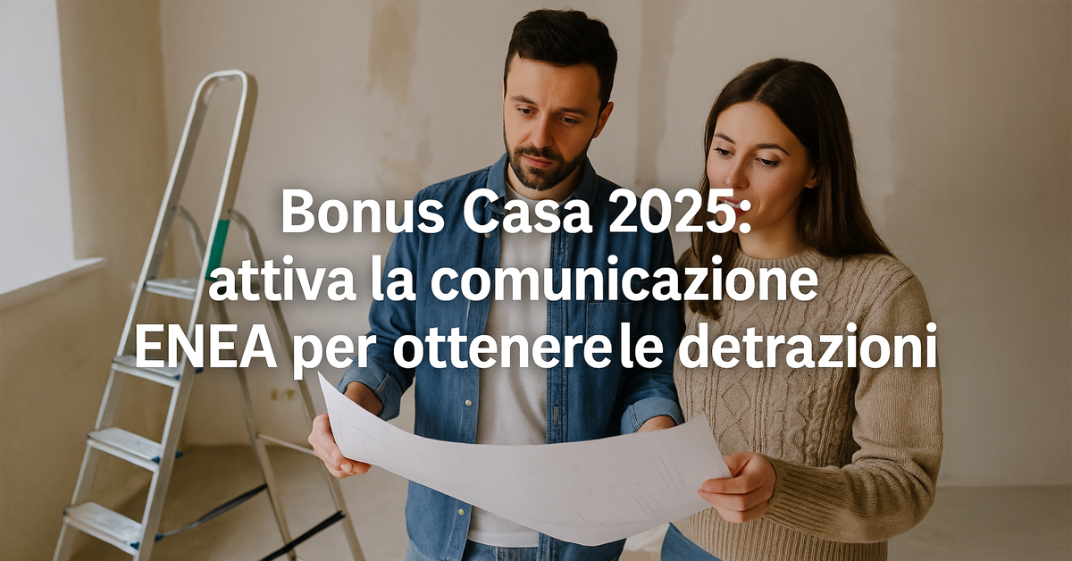 Bonus Casa 2025: obbligo di comunicazione all’ENEA per ottenere le detrazioni fiscali