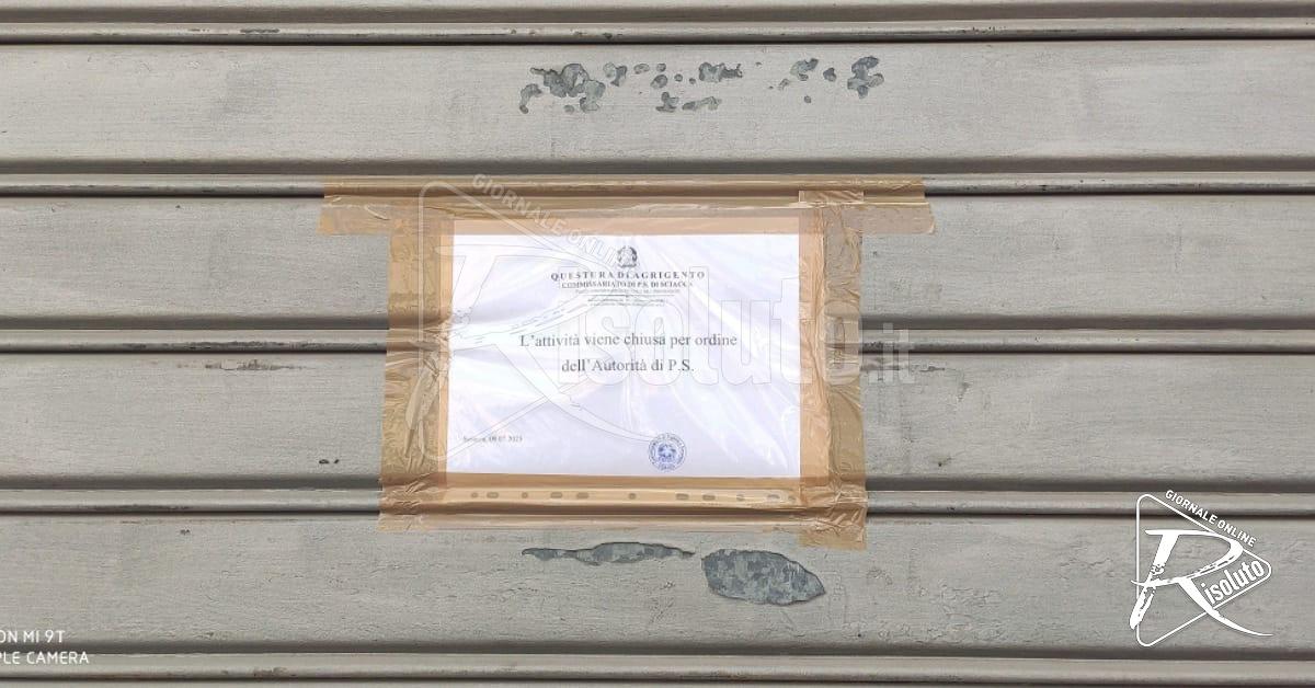 Chiuso dal Questore un locale del centro di Sciacca, era luogo di ritrovo di pregiudicati