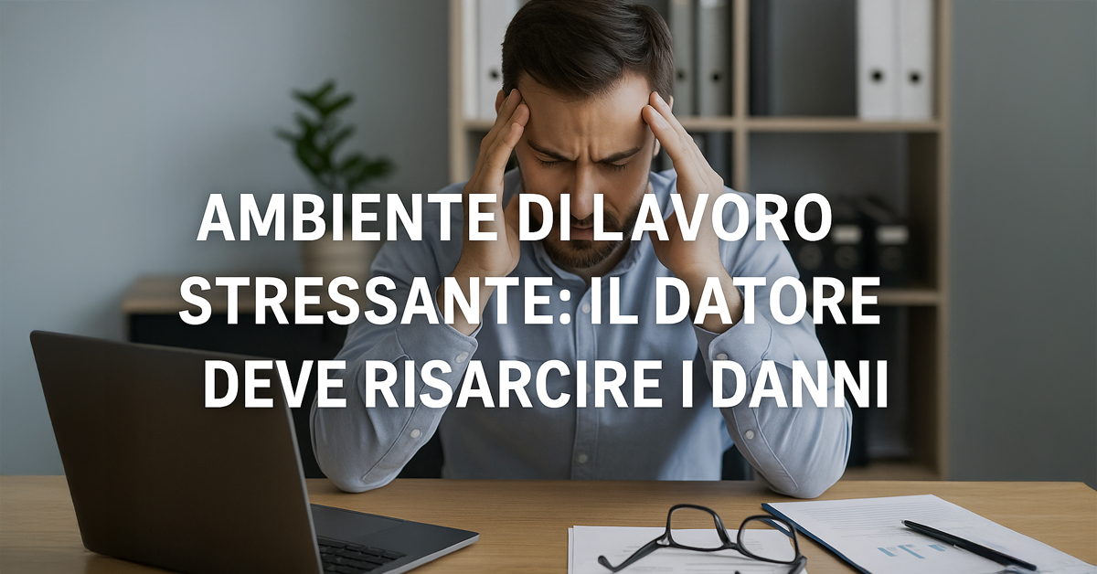 Ambiente di lavoro stressante: il datore deve risarcire i danni, lo stabilisce la Cassazione