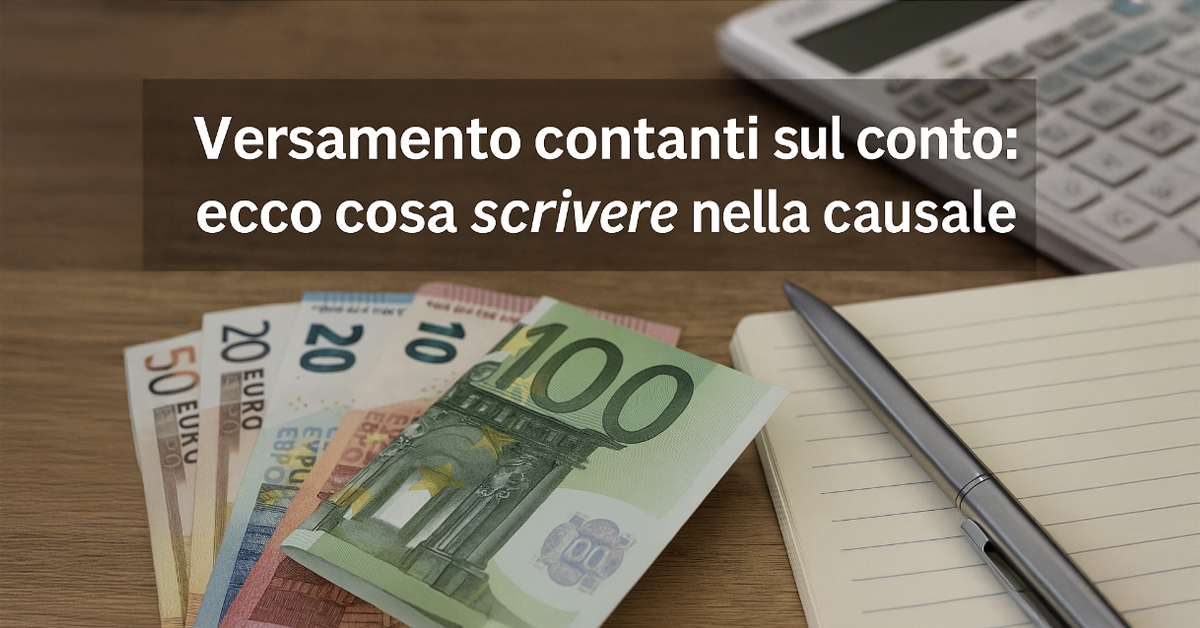 Versamenti in contanti sul conto corrente: cosa scrivere nella causale per evitare problemi con il Fisco