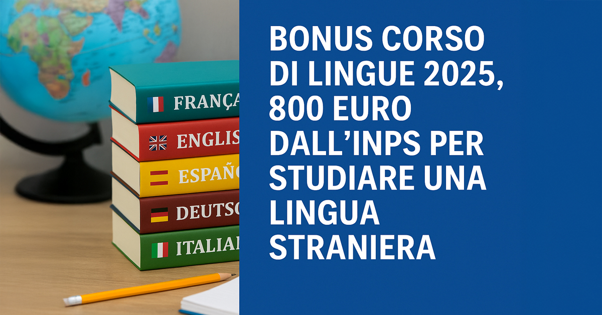 Bonus INPS 2025 per i corsi di lingua: fino a 800 euro per studenti delle scuole primarie e secondarie