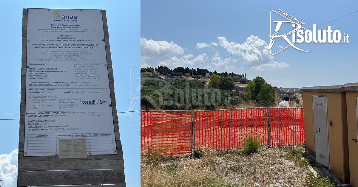 La nuova galleria Belvedere a Sciacca, Anas: "Prima la viabilità alternativa"