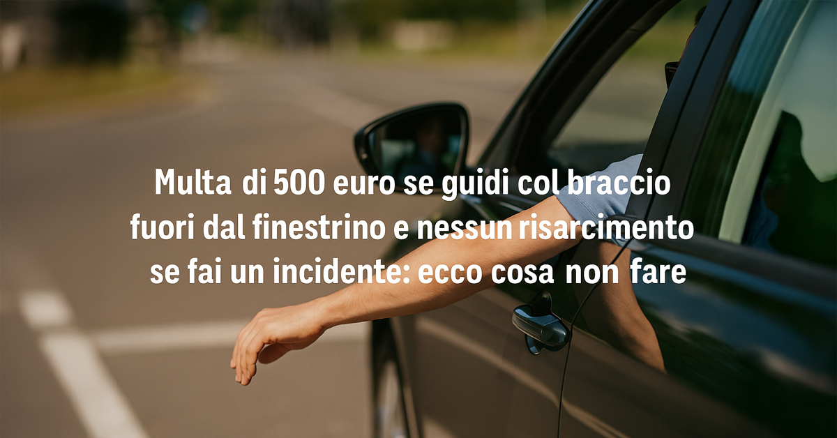 Guidare con il braccio fuori dal finestrino: sanzioni e conseguenze legali