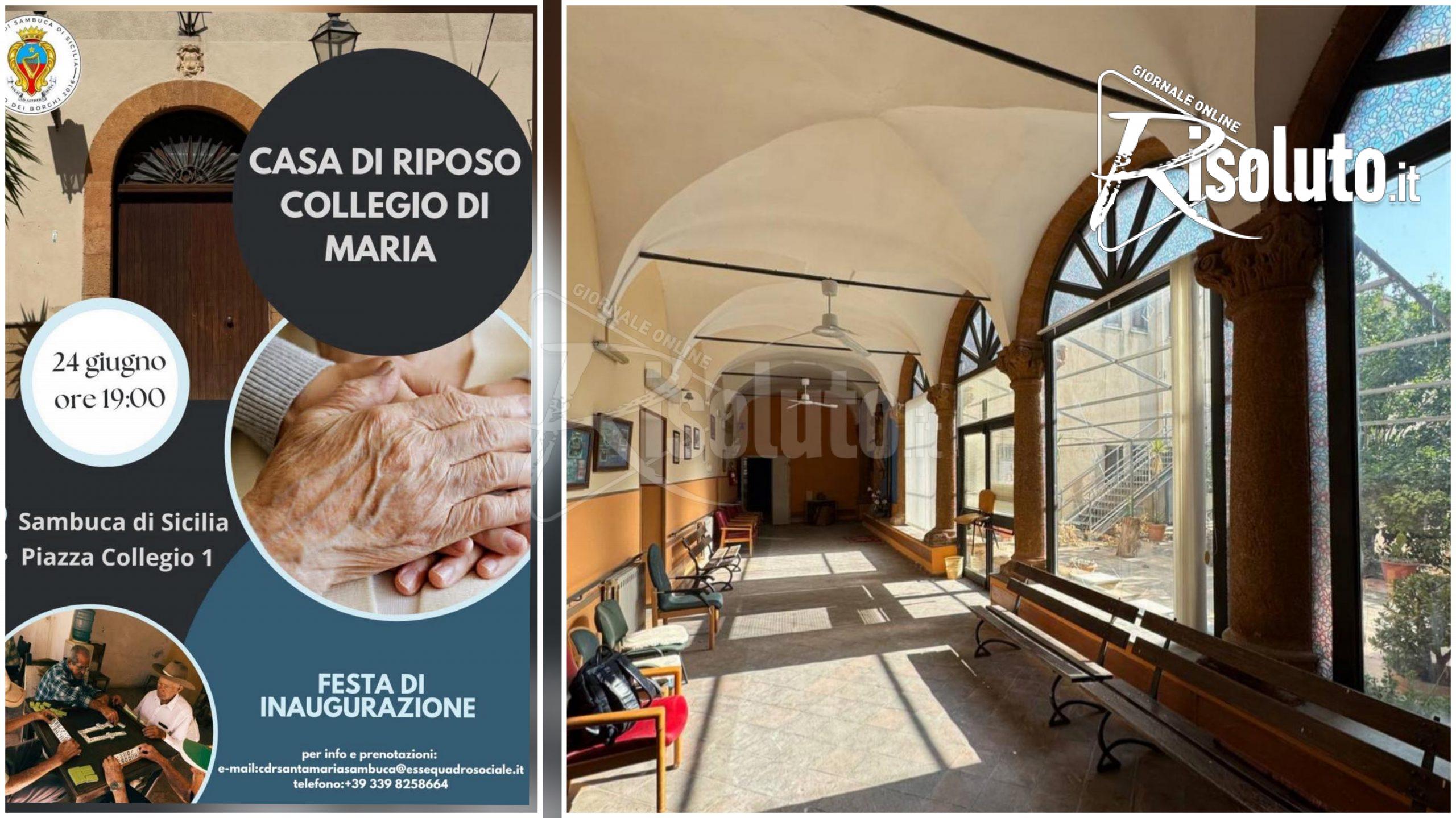 Riapre la casa di riposo a Sambuca, il Collegio di Maria torna attivo