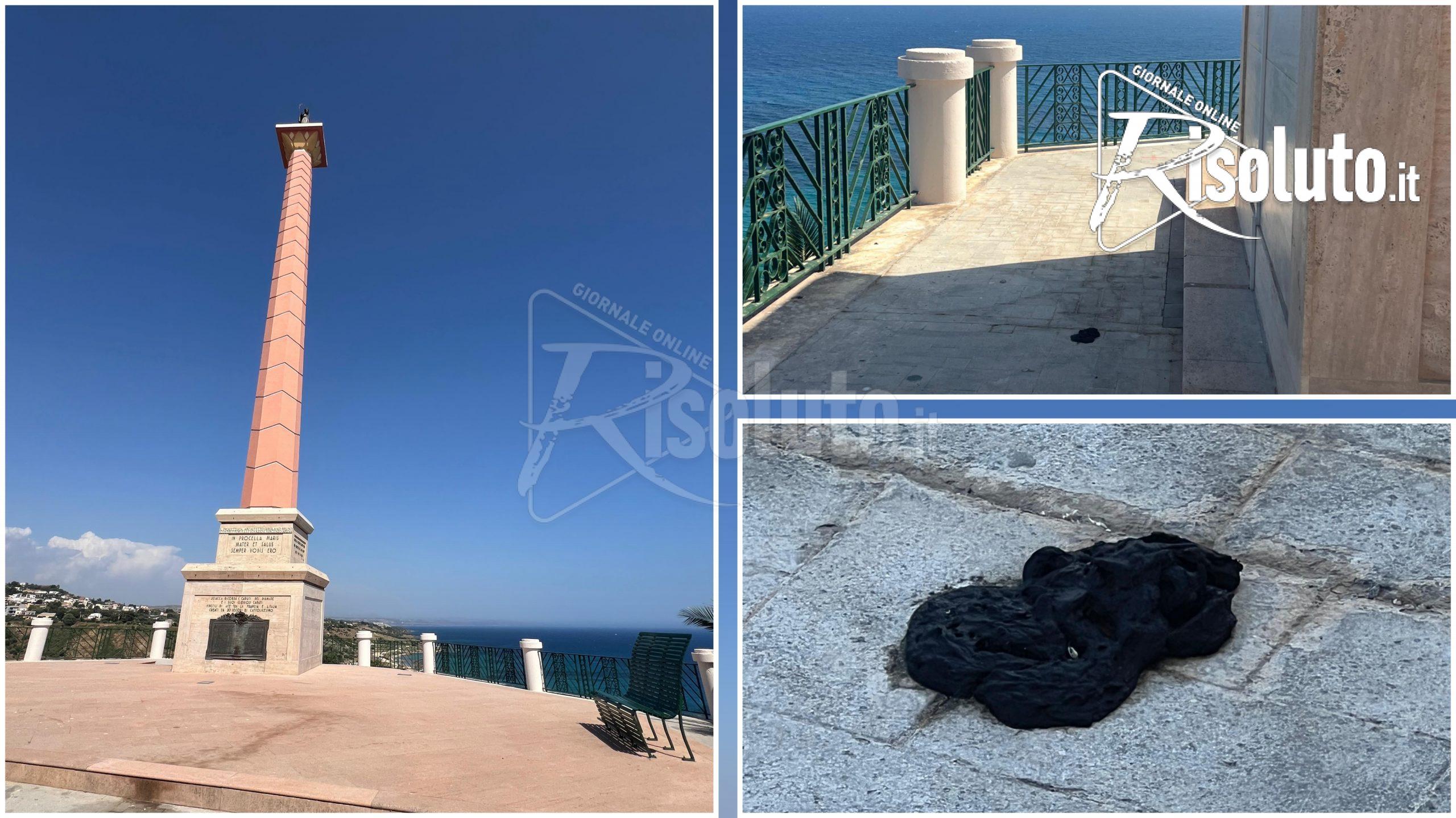 Sciacca,  torna l’inciviltà alla colonna votiva