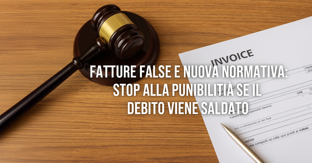 Fatture false e nuova normativa: stop alla punibilità se il debito viene saldato