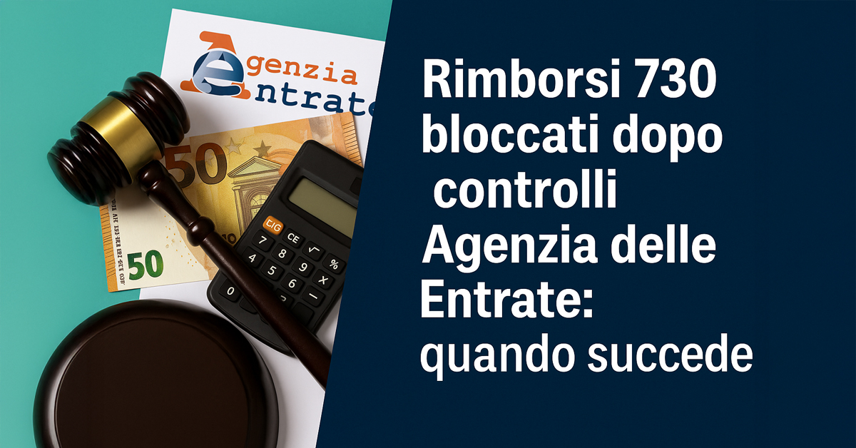 Rimborsi fiscali 730 bloccati dopo i controlli dell’Agenzia delle Entrate: quando accade e cosa prevede la legge