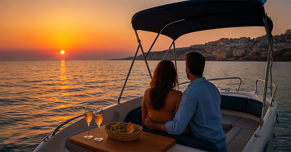 Aperitivo al tramonto in barca: un’esperienza romantica nella costa agrigentina