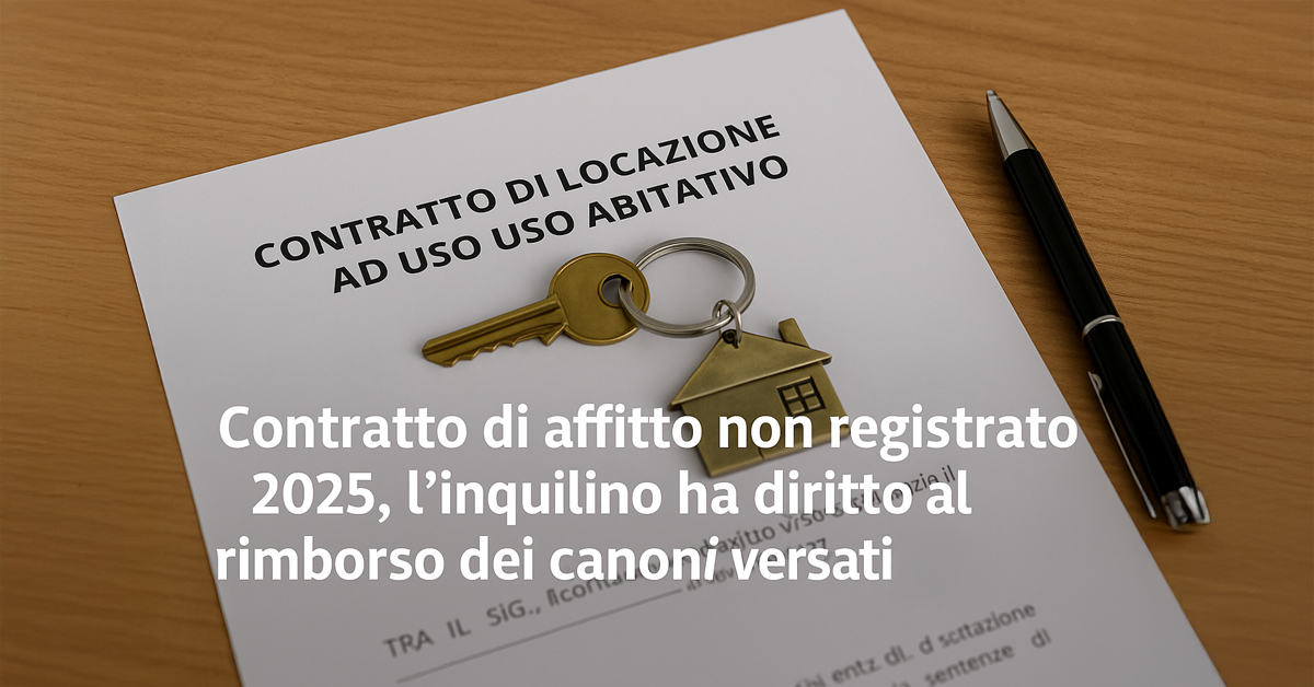 Contratto di affitto non registrato 2025: nullo e rimborsabile, ecco cosa prevede la legge