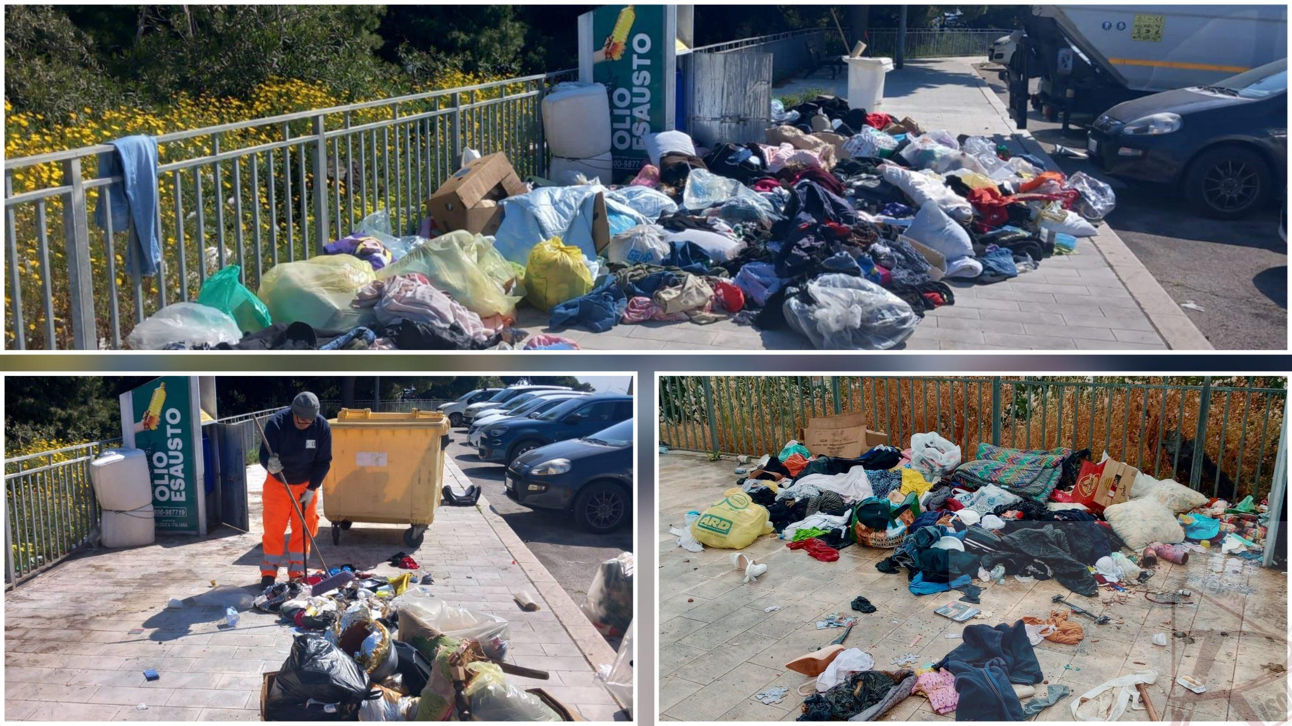 Sciacca, pugno duro contro l’abbandono abiti usati