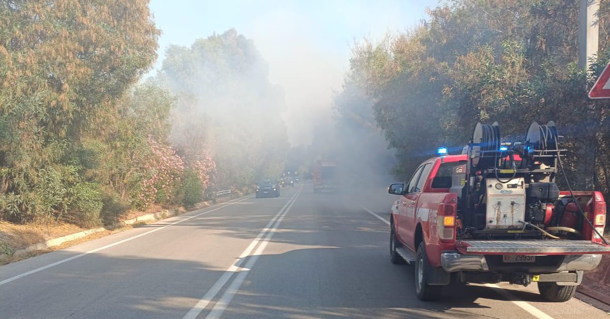 Ribera, ancora fiamme sulla statale 115 all’altezza di Seccagrande