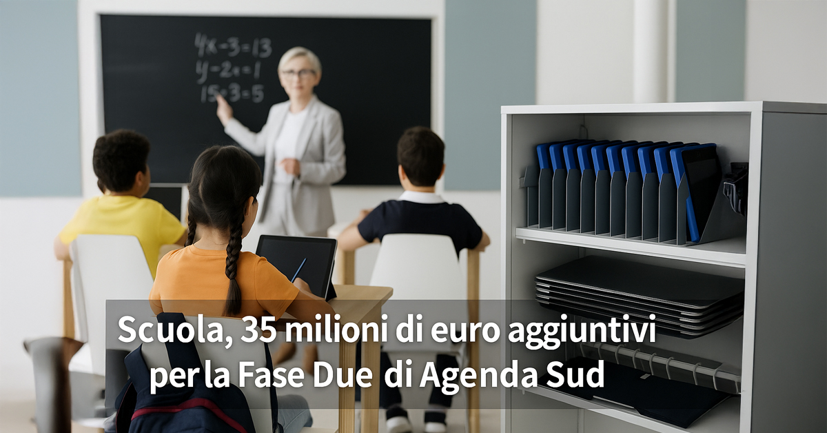 Scuola: 35 milioni di euro in più per Agenda Sud, al via la Fase 2 per ridurre i divari educativi