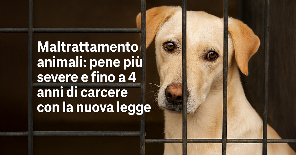 Maltrattamento animali: pene più severe e fino a 4 anni di carcere con la nuova legge