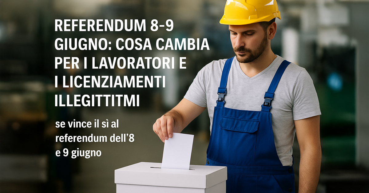Referendum 8-9 giugno: cosa cambia per i lavoratori e i licenziamenti illegittimi