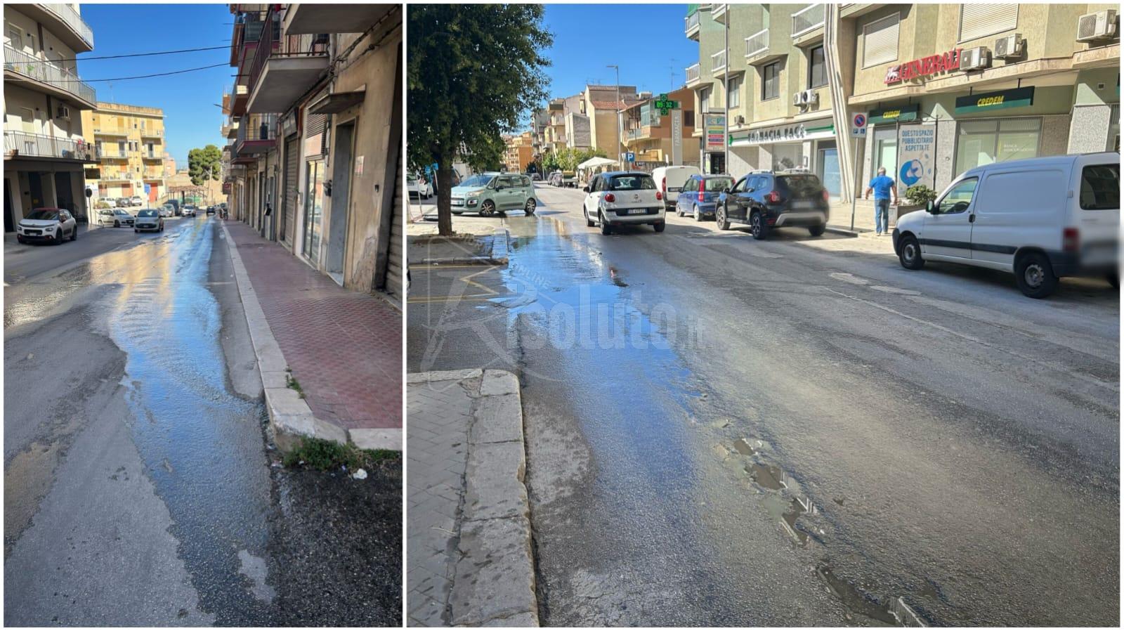 Dal centro alla periferia, strade sempre allagate a Sciacca