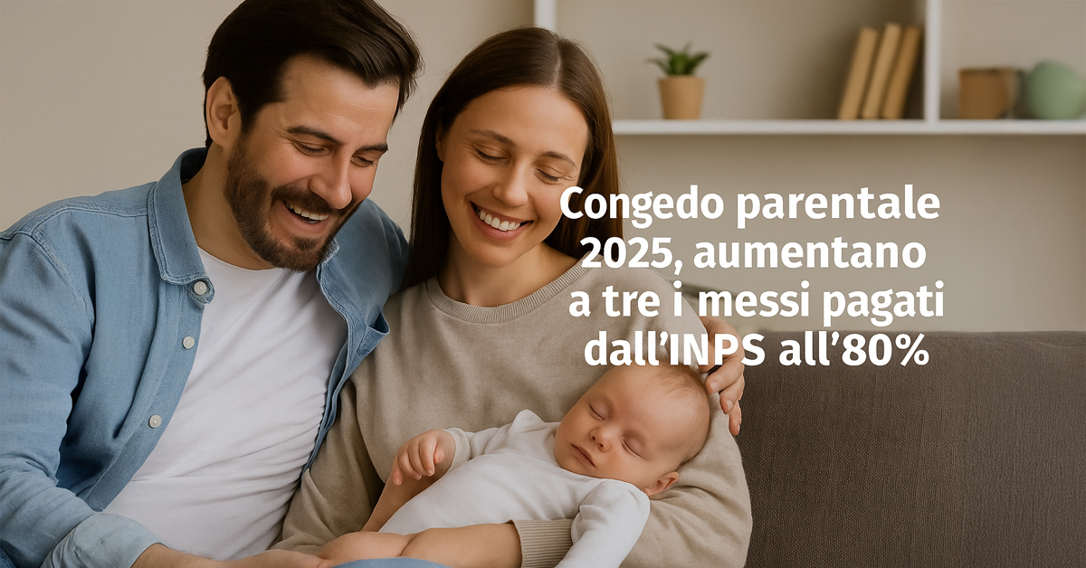 Congedo parentale 2025: tre mesi retribuiti all’80% per i genitori con figli nati o adottati dal 1° gennaio