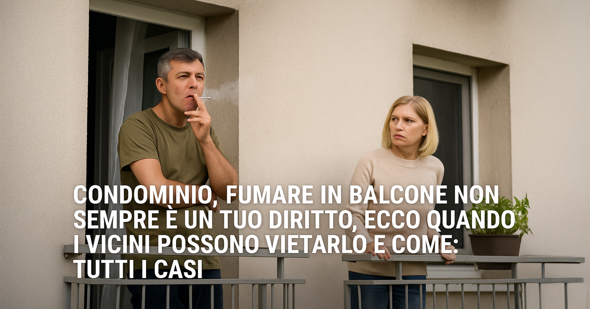 Condominio, fumare in balcone non è sempre un diritto: ecco cosa dice la legge e quando i vicini possono opporsi