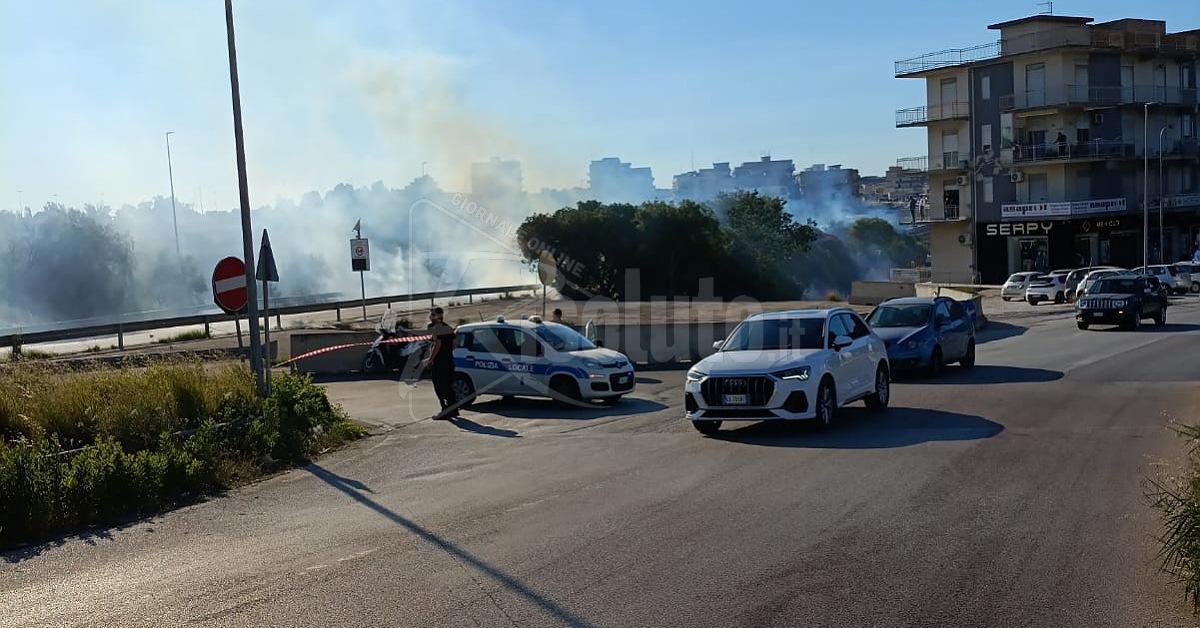 Incendio a Tabasi, bruciano sterpaglie (video)