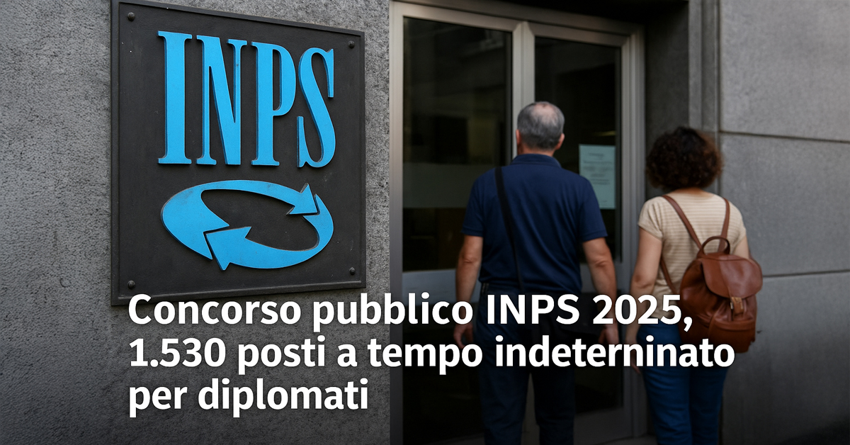 Concorso INPS 2025: 1.530 posti a tempo indeterminato per diplomati