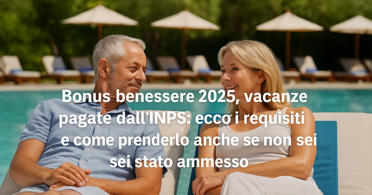 Bonus Benessere INPS 2025: contributi fino a 1.400 euro per soggiorni estivi riservati a pensionati e familiari