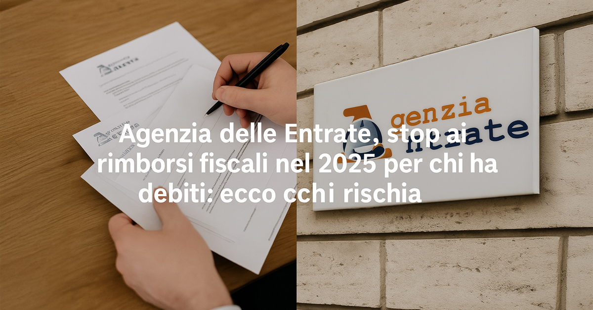 Agenzia delle Entrate, stop ai rimborsi fiscali nel 2025 per chi ha debiti: ecco chi rischia