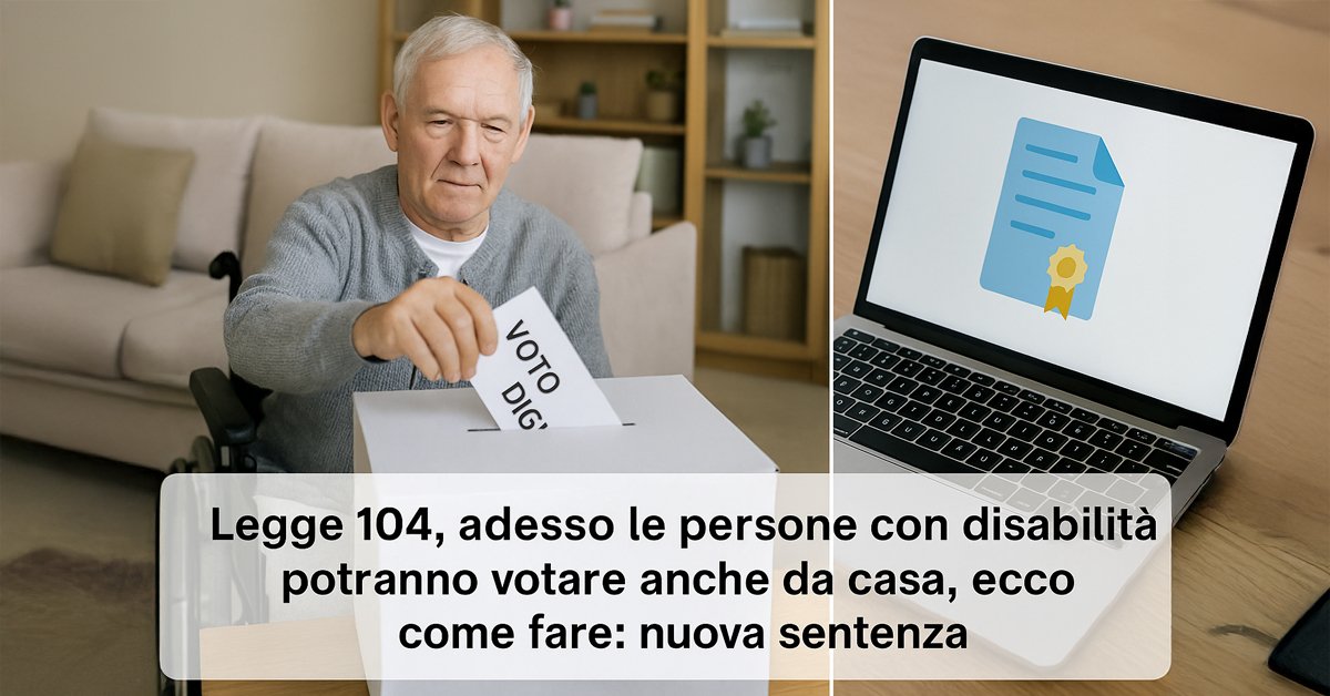 Voto domiciliare per disabili: nuove regole e firma digitale anche per sottoscrivere le liste elettorali
