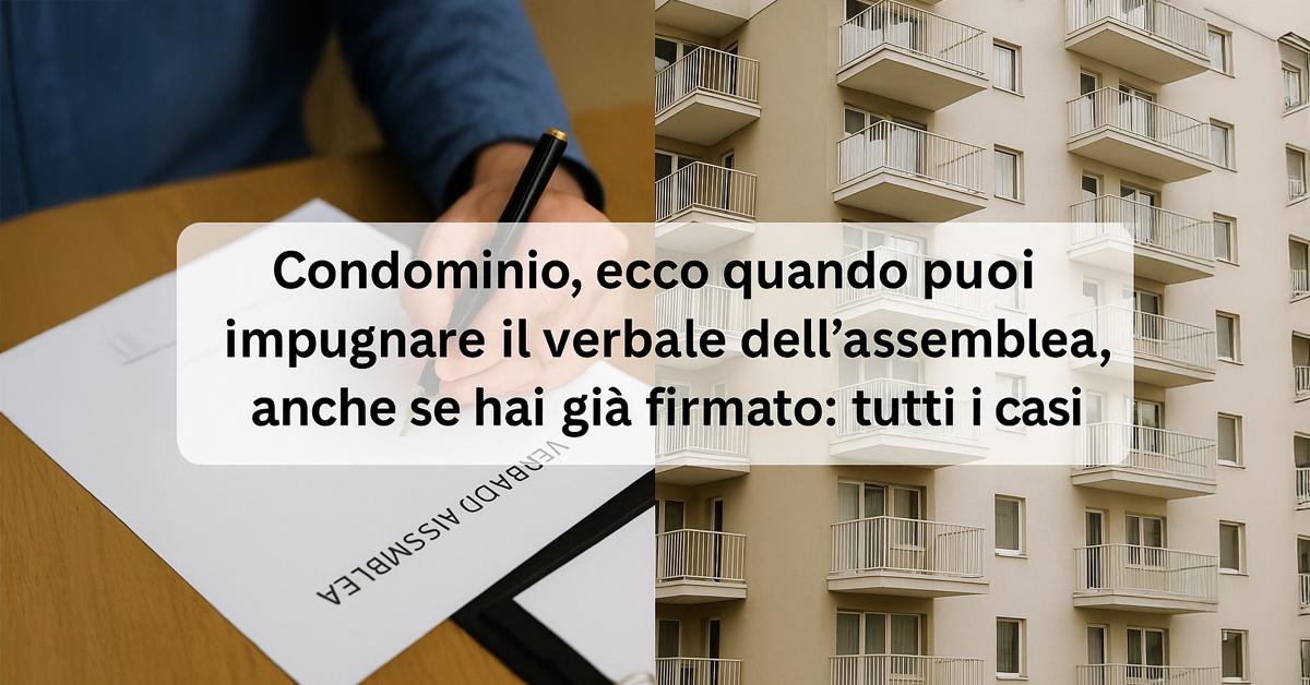 Condominio, quando puoi impugnare il verbale dell'assemblea anche se hai firmato: tutti i casi ammessi dalla legge