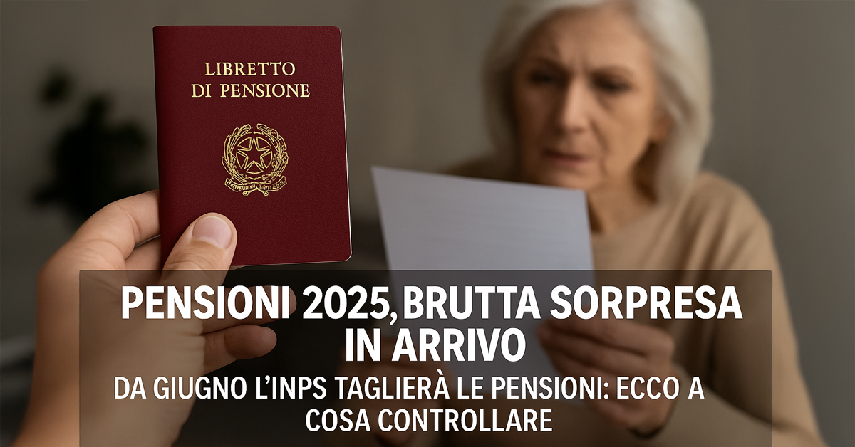 Pensioni 2025, l’INPS taglia gli importi da giugno: al via il recupero dei bonus erogati nel 2022
