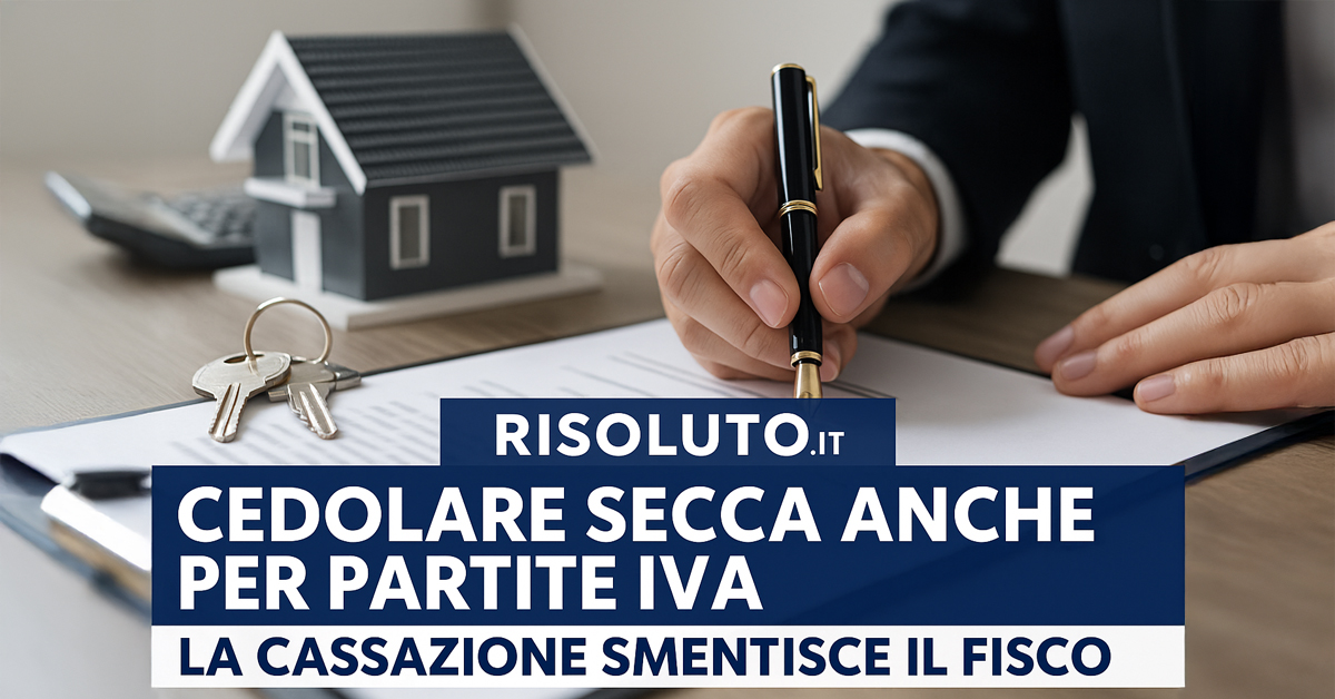 Cedolare secca anche per partite IVA: la Cassazione smentisce il Fisco, ok agli affitti agevolati a professionisti e imprese