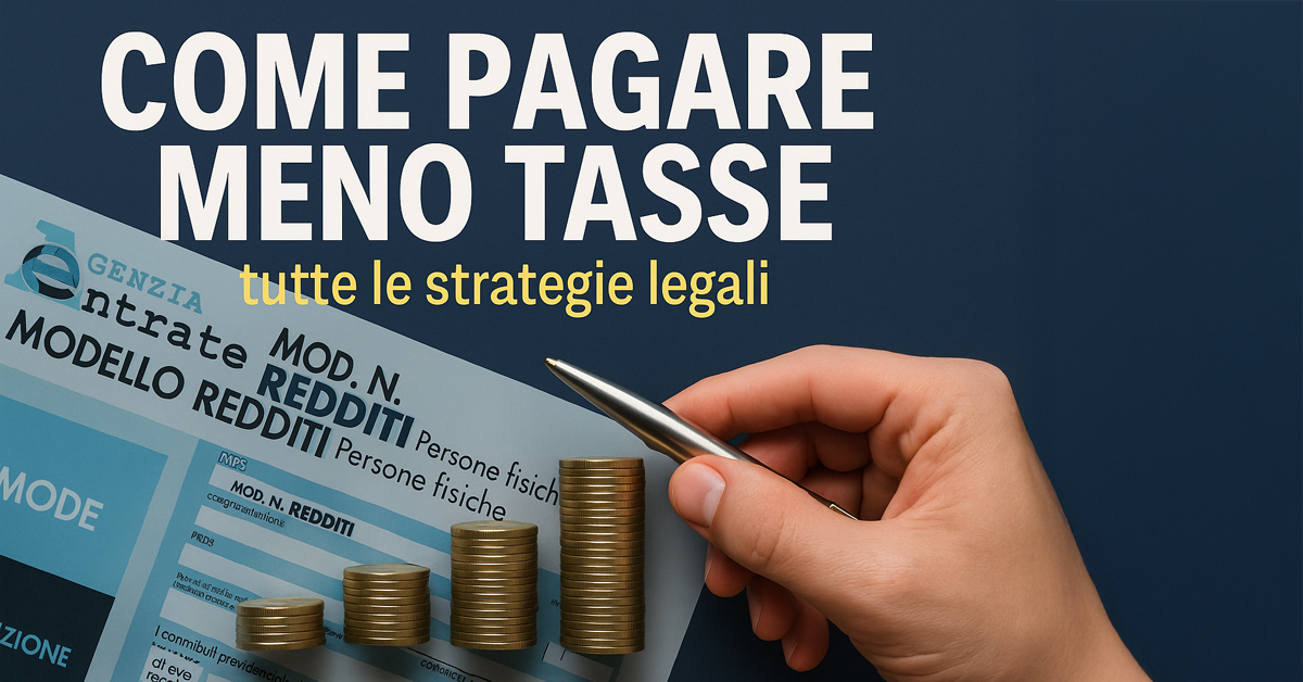 Come pagare meno tasse nel 2025: guida completa alle strategie legali per ridurre il reddito imponibile