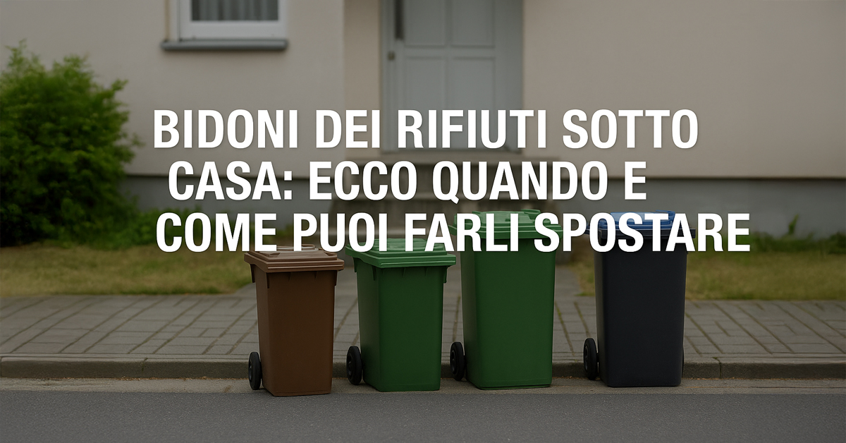 Bidoni dei rifiuti sotto casa: quando puoi richiederne lo spostamento e cosa dice la legge